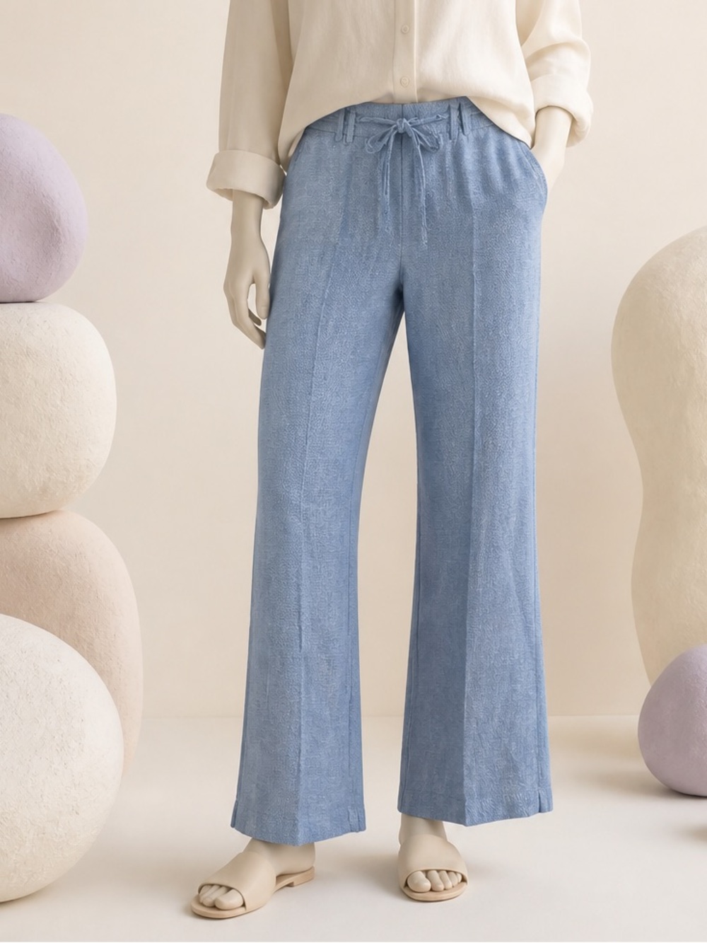 INC International Concepts Light Blue Linen Pants